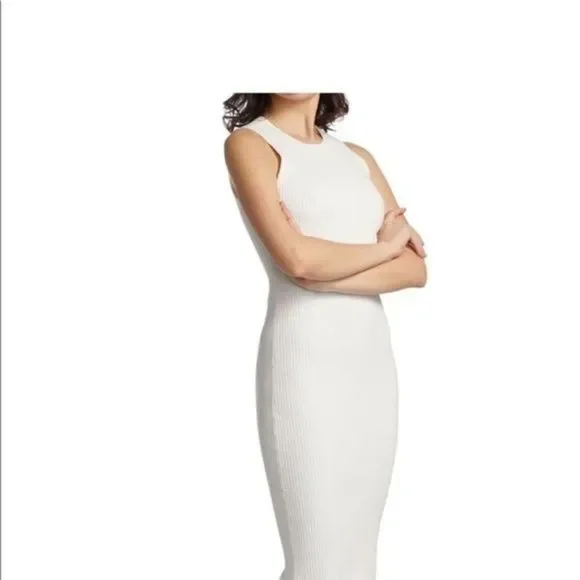 Alice + Olivia Brooklynne Ribbed midi dress size large NWT - Picture 2 of 9